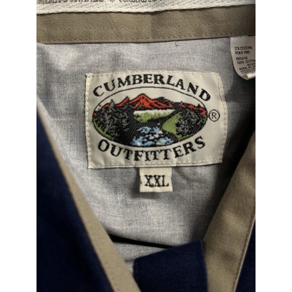 Cumberland Outfitters Men's XXL Pearl Snap Aztec Eagle Western Shirt Ivory Navy - Picture 6 of 7